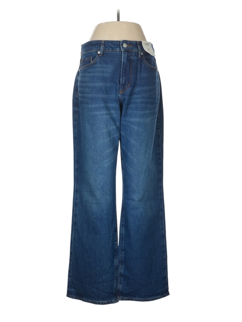Loft Rivete Curvy Relaxed Straight Jeans Size 27 Medium Wash Wide Leg NWT